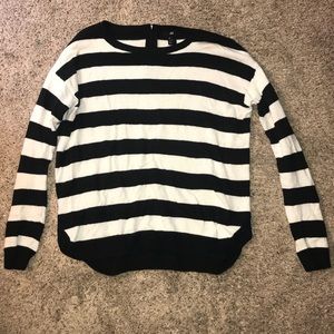 H&M Black and White Striped Sweater